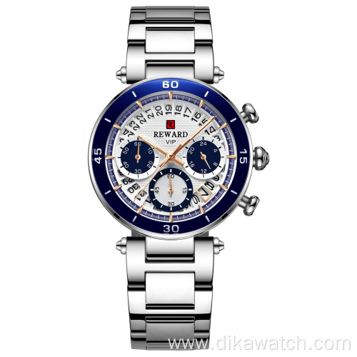 REWARD Calendar Second Chronograph Luminous Waterproof Watch